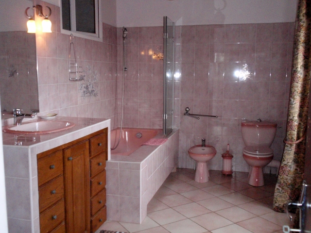 de roze badkamer